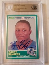 1989 Score #257 Barry Sanders Rookie RC w/AUTOGRAPH Lions - BGS Authenticated