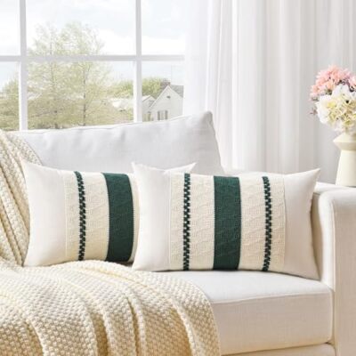 Set of Boho Lumbar Decorative Throw Pillow Covers 12x20 12