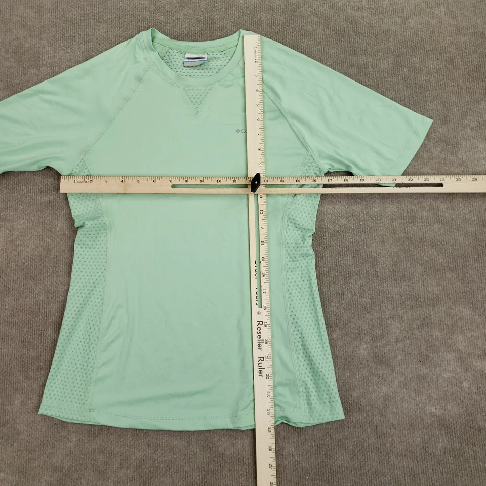 Camiseta Columbia Running Feminina XS Verde Gola Redonda Manga Curta Elástica - Imagem 2 de 4