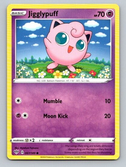 2020 Pokemon Card Darkness Ablaze Jigglypuff 67/189 | eBay