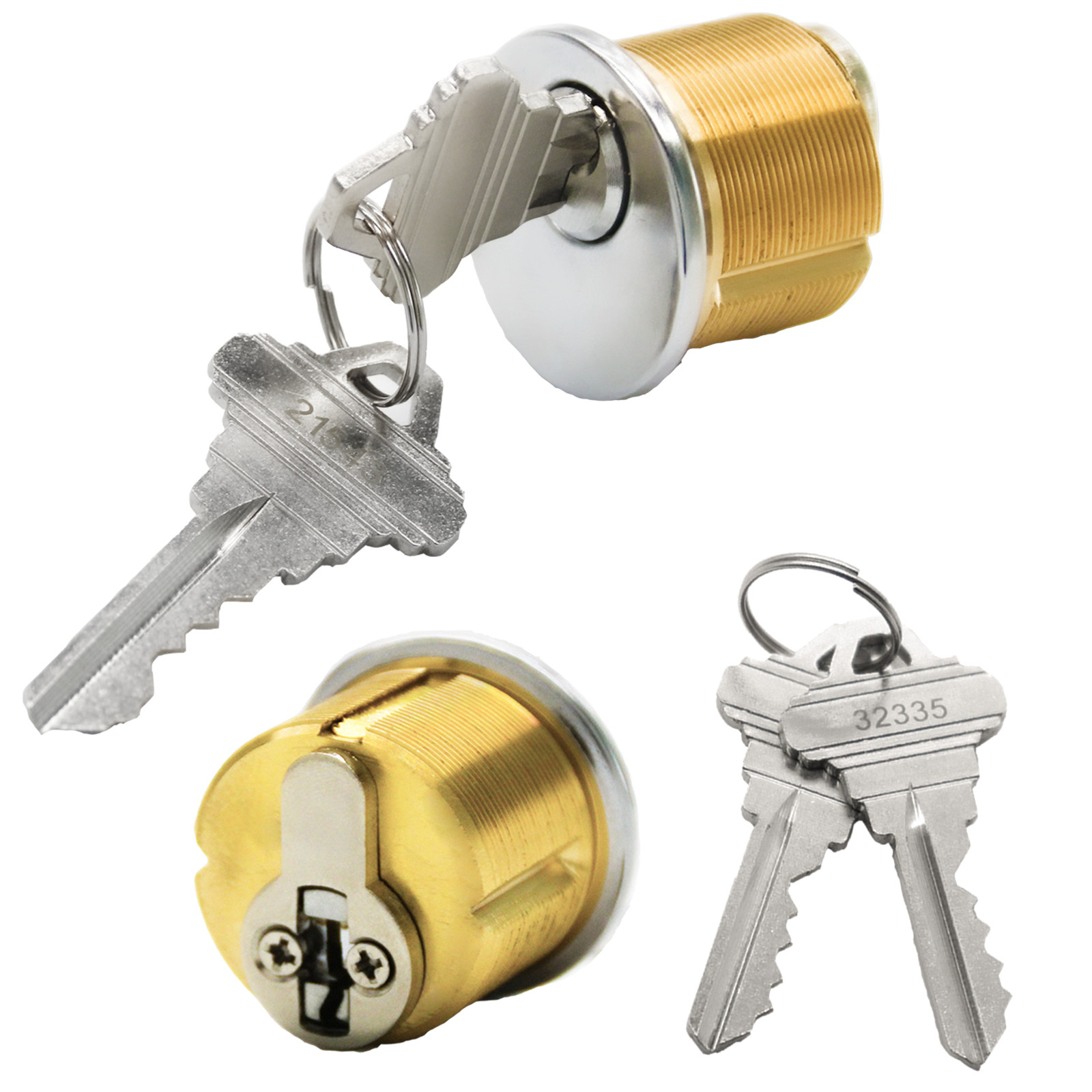 2PCSMortise Lock SC1 Cylinders Adams Rite KD Type Brass 1'' Mortise Cylinder