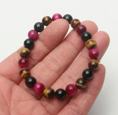 8 mm Natur Tigerauge Reiki Edelstein Armband Kristall Quarz Heilung Dekorieren - Bild 5 von 7