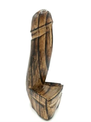 HAND CARVED PHALLIC PENIS ASHTRAY (NATURAL WOOD(BIRTHDAY / HEN / SECRET SANTA)