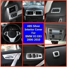 ABS Silver Interior Car Accessories Trim Decorative Cover For BMW X3 E83 2006-10