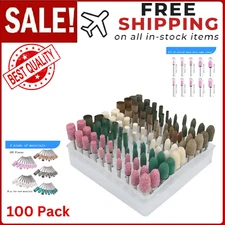 Diamond Buffing Polishing Grinding Bit Set 100 Pcs Accessory Dremel Rotary Tool 