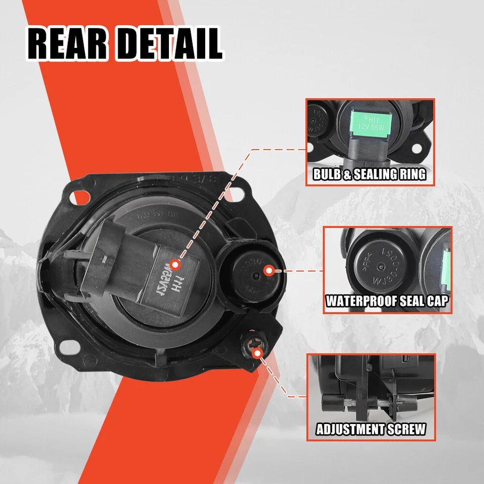 Fog Lights for 2004 2005 2006 BMW X3 E83 Driving Lamps w/Bulbs Clear Glass Lens - Image 3 of 4