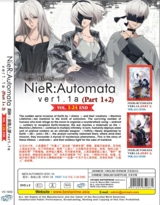 NieR Automata Ver.1.1a Part 1+2 (1-24End) Anime DVD English Dubbed