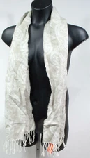 Croft & Barrow Ivory Paisley Super Soft Acrylic Fringed Scarf ONE SIZE