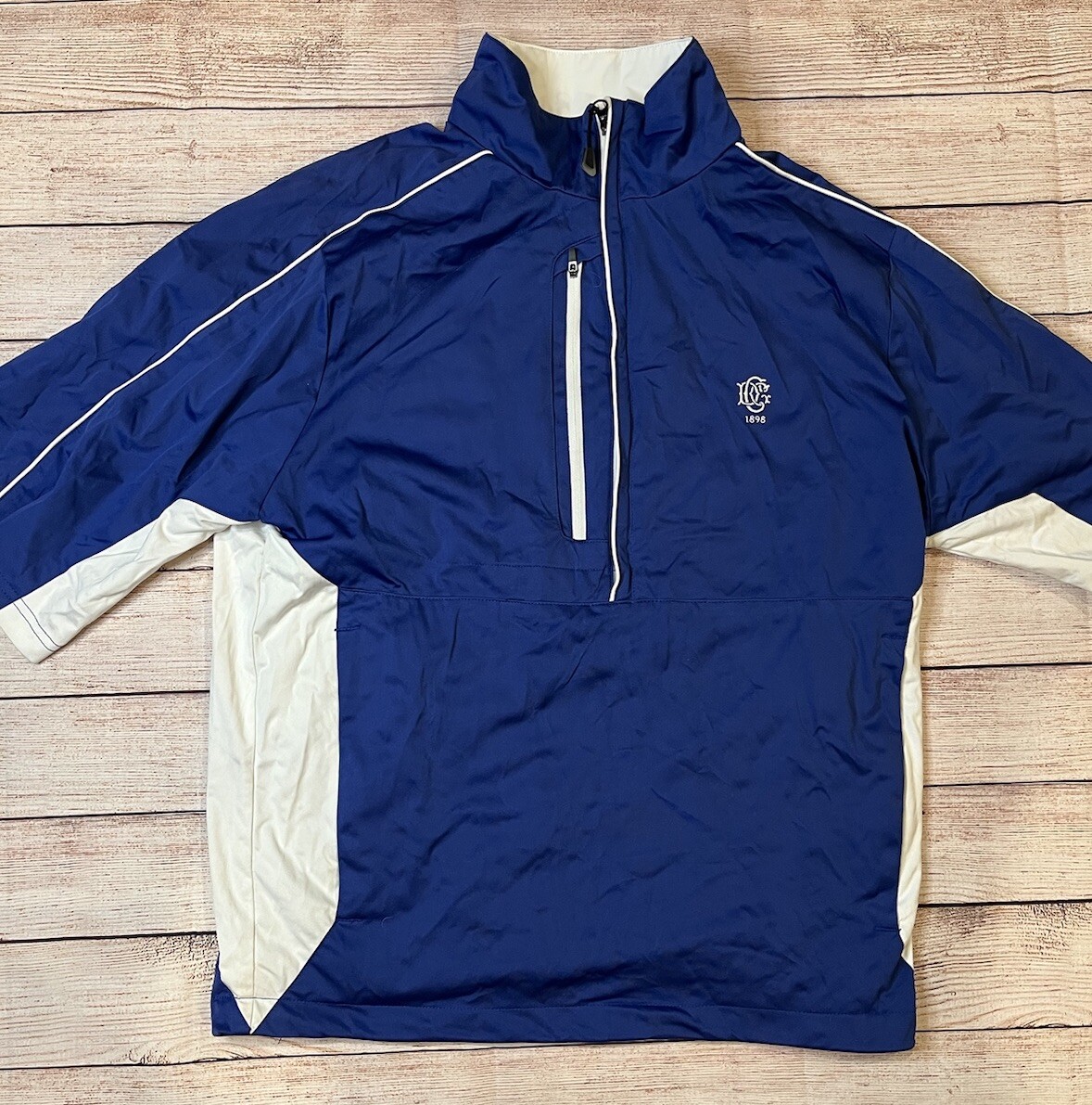 Men's Antigua Blue And White Quarter-Zip Pull Over Size Medium Deal ...