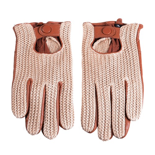 Guantes de conducción deportivos tejidos con pantalla táctil de cuero real para conducir sin forrar para hombre - Imagen 5 de 14