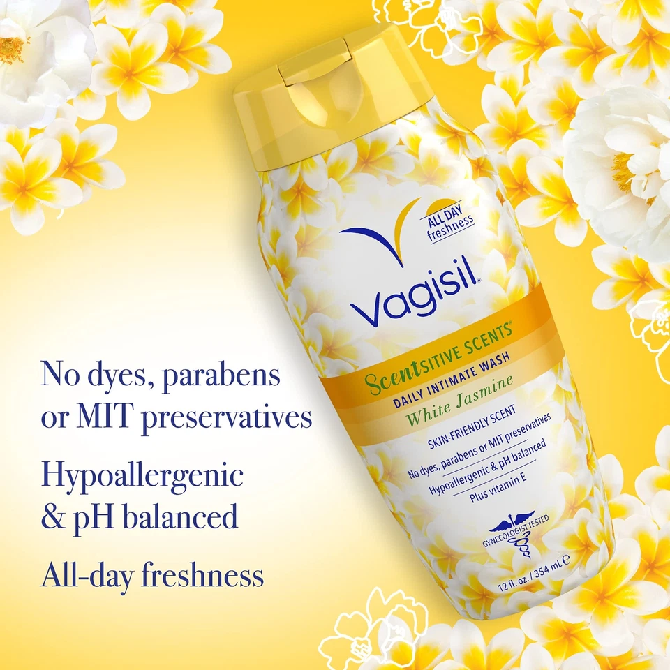 Vagisil Jazmín Blanco Lavado Íntimo Paquete de 3 12 Fl Oz Fórmula Hipoalergénica Foto 3 de 4