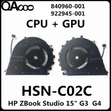 HP ZBook Studio 15" G3 G4 CPU & GPU Cooling Fan 840960-001 / 922945-001 HSN-C02C
