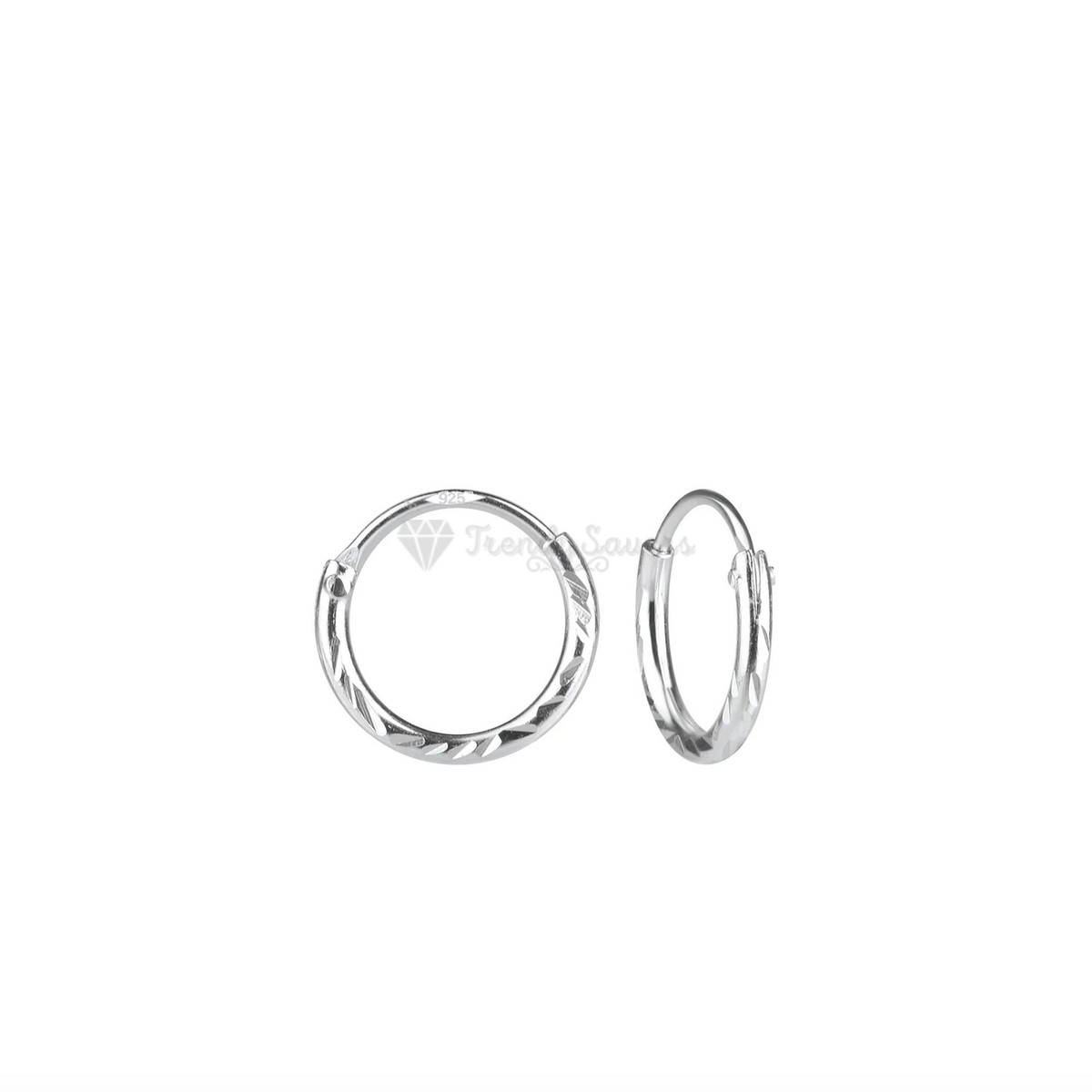 Sterling Silver Hinged Hoop Earrings 925 Sterling Silver Huggie - Foto 9