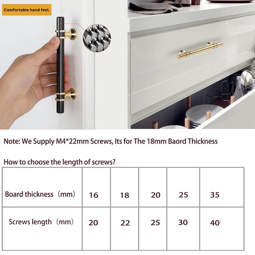 1-100PCS T Bar Drawer Knobs Closet Pulls Kitchen Bathroom Cabinet Door Handles - Picture 3 of 42