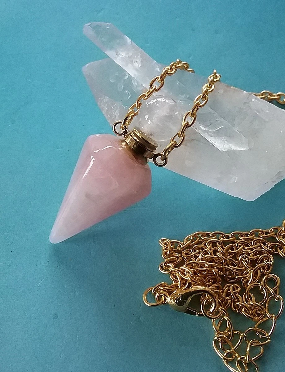 Rose quartz urn necklace deals