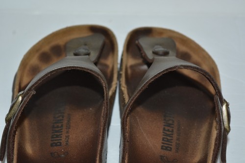 BIRKENSTOCK GIZEH BRONZE LEATHER FLIP FLOP SANDALS WOMEN SZ 38 *GUC* - Picture 7 of 9