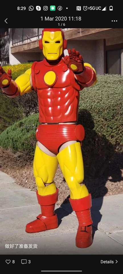 Traje Marvel Avengers Assemble Homem de Ferro Muscle Adulto Clássico Homem de Ferro - Imagem 2 de 4