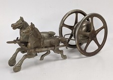 Rare Antique 1900's Watrous Metal Galloping Horse on Wheels Pull Toy w/ Bell