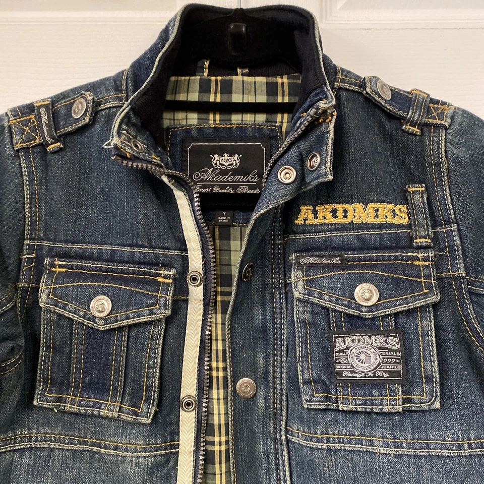 Akademiks Boy's Denim Jean Jacket  Sz. 7 - Image 2 of 4