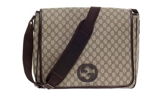 Gucci GG Monogram Interlocking Canvas Authentic Large Messenger Crossbody Bag