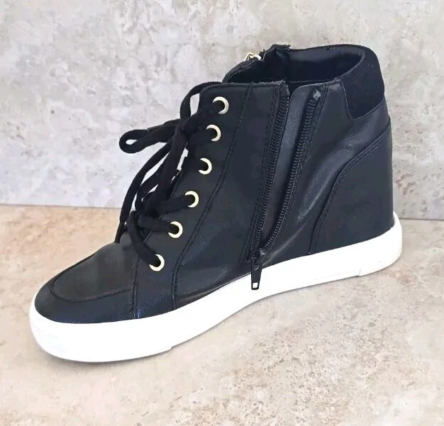 Zapato Mujer ALDO Cuero Negro Medio Superior Cremallera Lateral Con Cordones Cuña Talla 8 (Usado) Foto 4 de 4