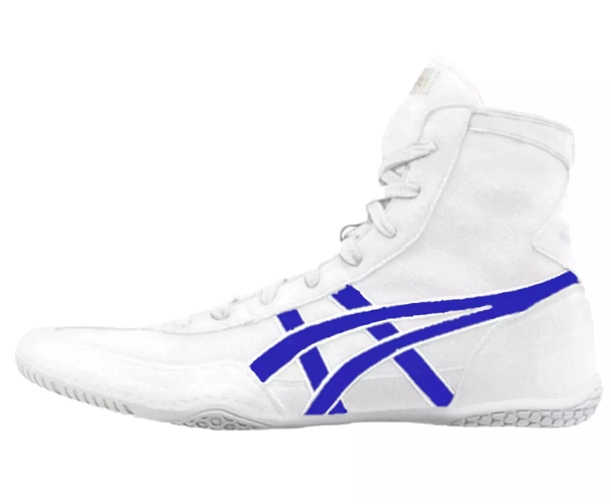 Blue and hotsell white wrestling shoes