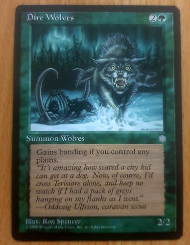 Magic The Gathering Ice Age Dire Wolves in unplayed condition | eBay ...
