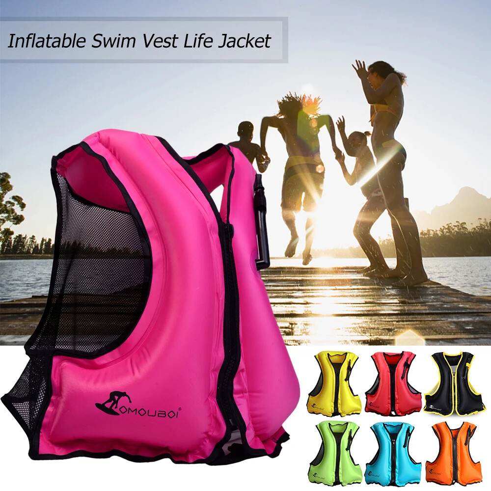 Adult Inflatable Swim Vest Life Jacket for Snorkeling Floating Device Swimming