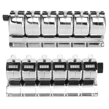4 Digit Stainless Steel Mechanical Tally Counter Clicker 6 Units Manual Use