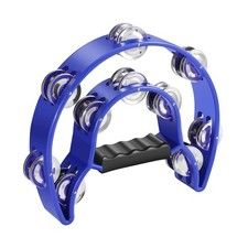 Flexzion Tambourine Metal Half Moon Musical Instruments Double Row Metal