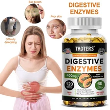 Digestive Enzymes Prebiotic Probiotics Gas Constipation Bloating Relief 120 US
