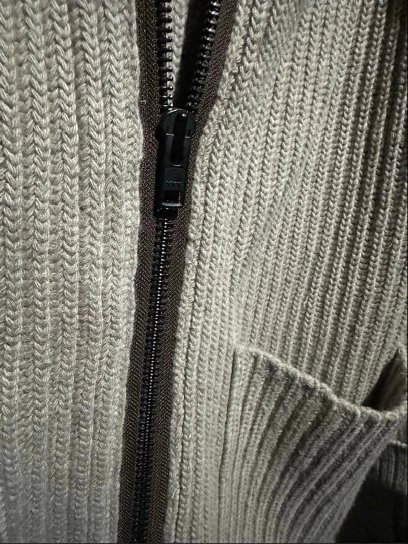 Haider Ackermann Wool Driver's Knit Sweater Beige Size M - product detail image 3