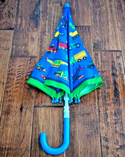 Stephen Joseph Umbrella for Kids Blue Green Cars Trucks Airplanes