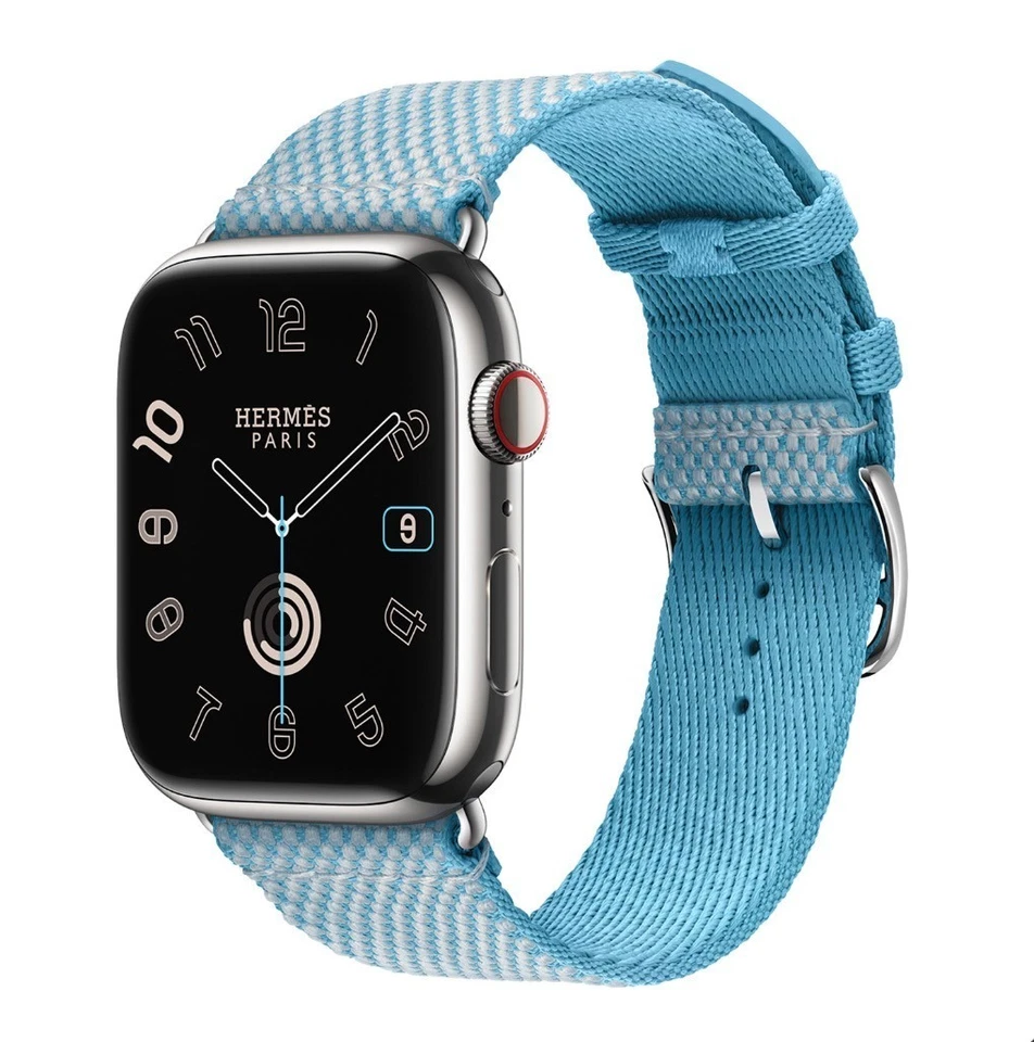 Hermes Apple watch band Bleu Celeste/Ecru  - Image 2 of 4