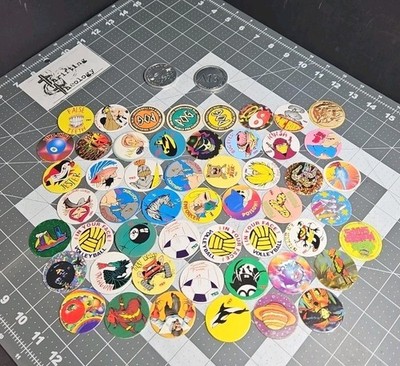 Pog Lot 50 Caps With 2 Slammers Vintage Variety GUC Milk Caps Vintage #3 SWF1