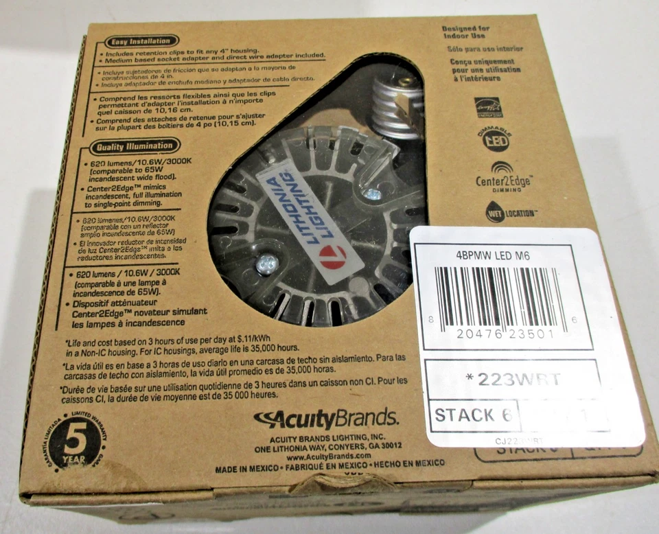 Lithonia Lighting Serie P Luz Led Down 4BPMW LED 4” Retro-Fit Foto 2 de 4