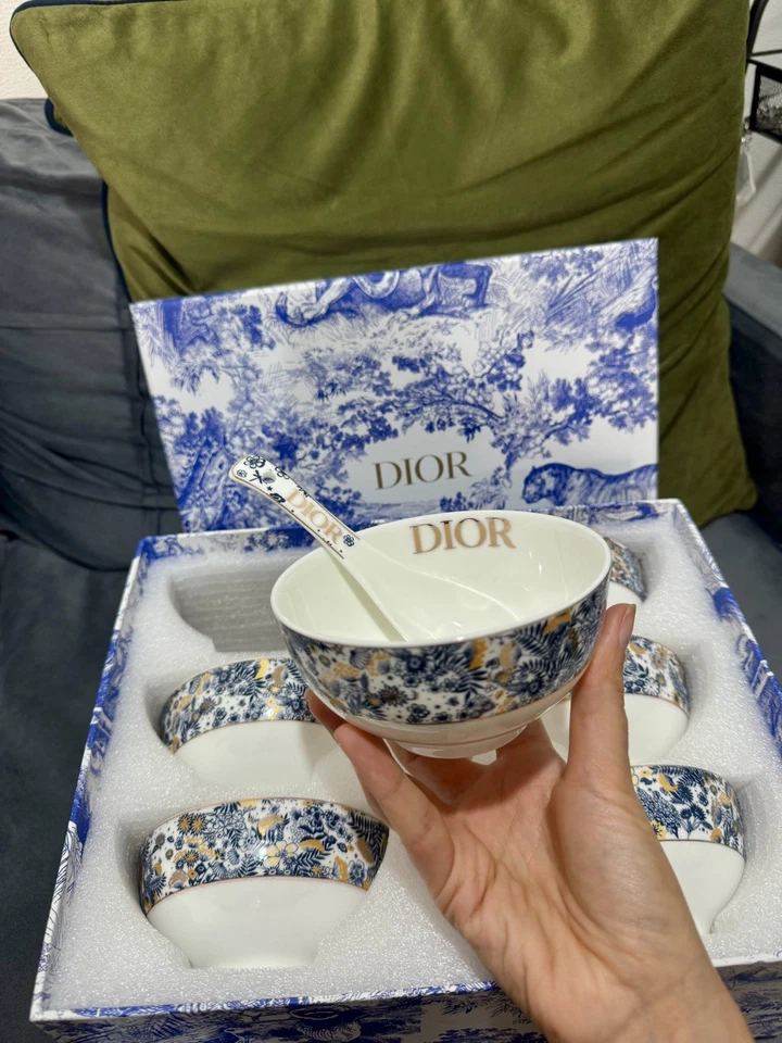 Dior, tiefe Teller mit Löffeln, klein, 6er-Set - Bild 2 von 4