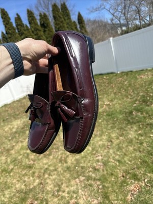 Vintage LL Bean Tassel Penny Burgundy Leather Slip On  display picture 1
