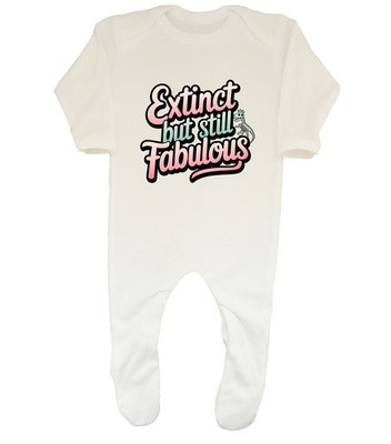 AUSGESTORBEN ABER IMMER NOCH FABELHAFT LUSTIG DINOSAURIER KNOCHEN BABY WACHSEN SCHLAFANZUG GESCHENK