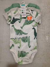 Carter's, Boys 3M Cotton, Dinosaur Themed Set of 3, One Piece Bodysuits, New