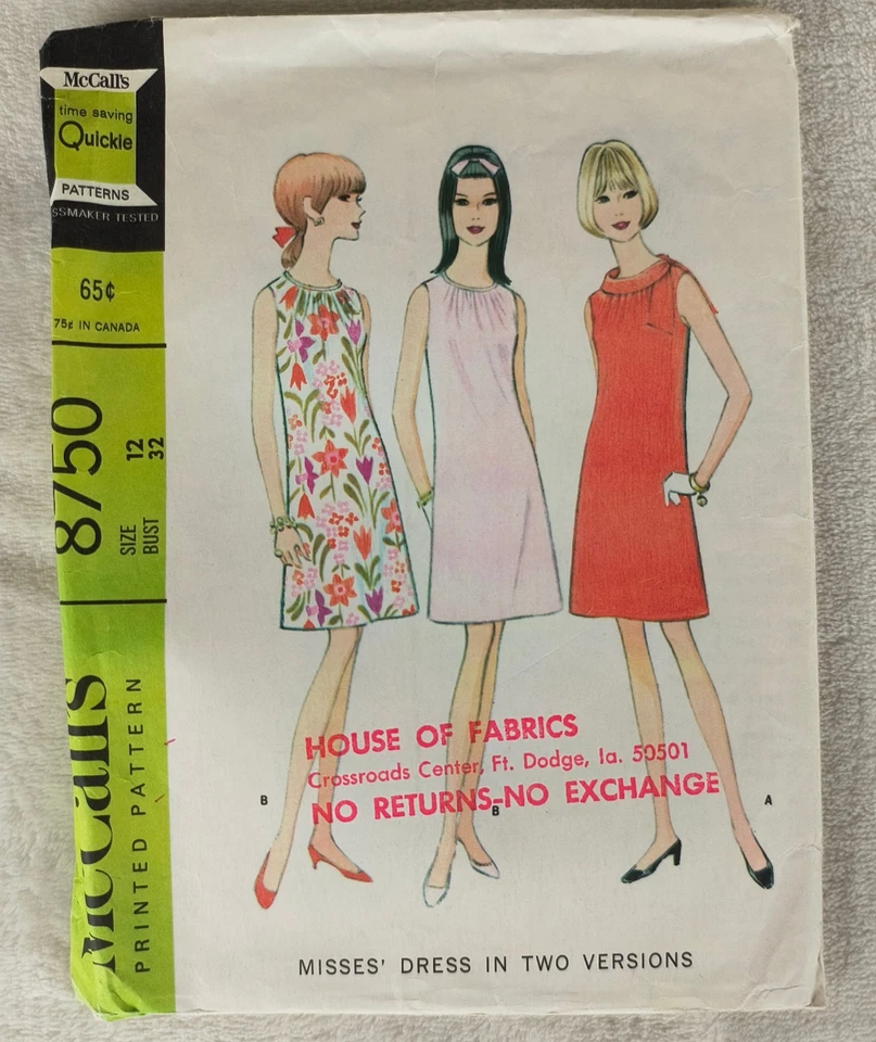 Vintage 1960s Sewing Pattern Lot Simplicity McCall's Housecoat Dress Pants Top - Image 3 of 4