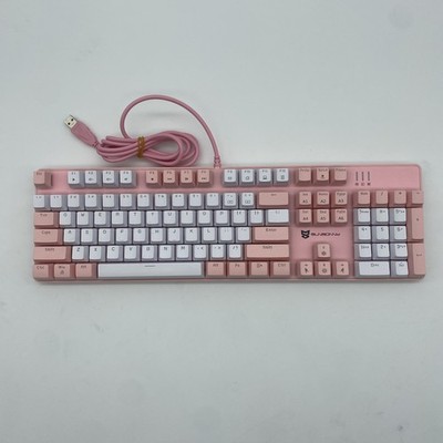 Sunsonny Mechanical Gaming Keyboard Wired White Backlit Keyboard N-J9PRO