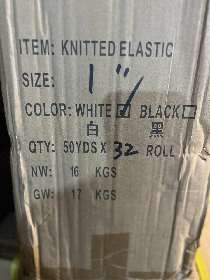 Banda elástica tejida 1 pulgada blanca cintura ribete 50 años Foto 2 de 2