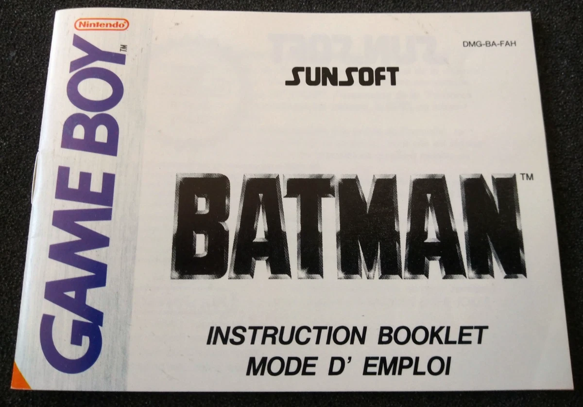 Jeu Vidéo BATMAN Pour Nintendo Game Boy - Version PAL Française - État Correct - Origine Japon
