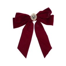 Elegant Camellia Butterfly Bow Duckbill Hair Clips Wine Red 1 Pc