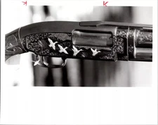 Vintage Engraved Winchester Model 12 Shotgun Trapshooting  4x6 Picture Celebrit