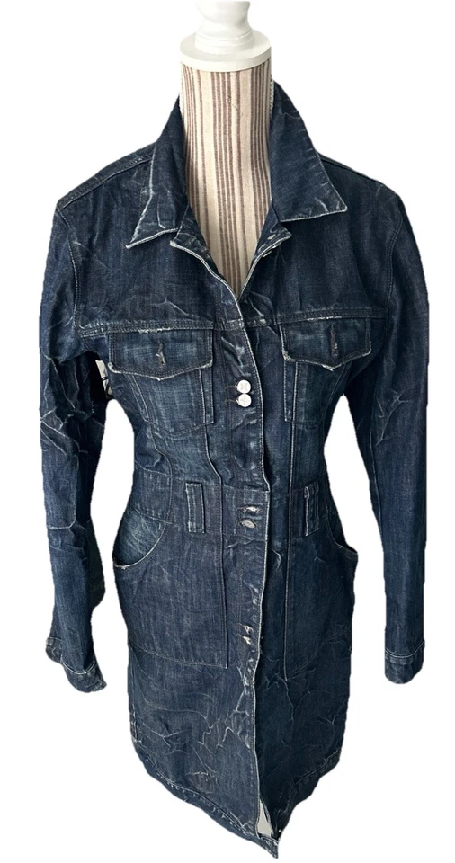 VESTE robe LONGUE EN JEAN FEMME DE LA MARQUE SCHOOL RAG XXXX TAILLE 2 OU 38.40 - Photo 1/4