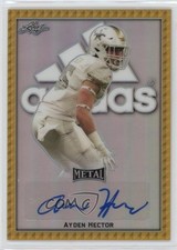 2020 Leaf Metal US Army All-American Bowl Gold 1/1 Ayden Hector #BA-AH1 Auto k4s