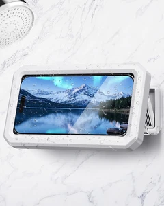 Porte-téléphone de douche étanche - 480° Téléphone réglable rotatif