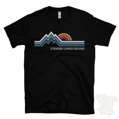 STANDISH LOWER GROUND RETRO LOGO PARODY T-SHIRT wigan crooke